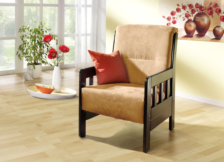 Sessel - Sessel aus massiver Kiefer, in Farbe BEIGE, in Ausführung Sessel Ansicht 1