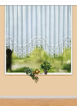 Blumenfenster-Vorhang mit Plauener Spitze