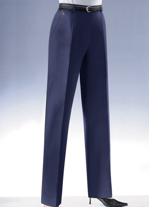 Hosen mit Knopf- und Reissverschluss - Hose in 7 Farben, in Größe 018 bis 245, in Farbe INDIGOBLAU Ansicht 1