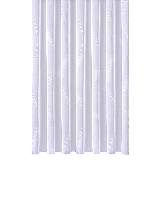 Klassisch - Vorhang  im Wellen-Dessin mit Universalschienenband, in Größe 160 (Store, 145x300 cm) bis 291 (Store, 245x450 cm), in Farbe WEISS-WEISS Ansicht 1