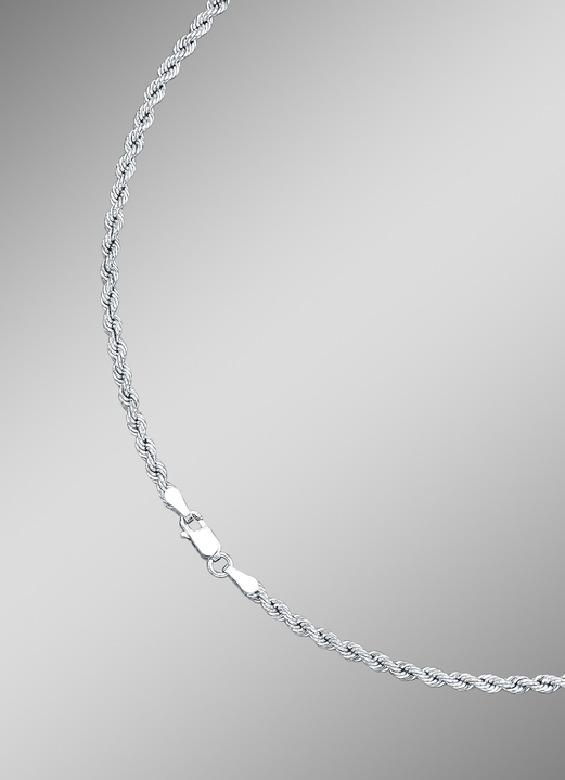 Halsketten - Kordel-Halskette in Weissgold, in Farbe  Ansicht 1