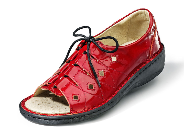 Gesunder Fuss - Sandalette aus Lackleder, in Größe 036 bis 042, in Farbe ROT Ansicht 1