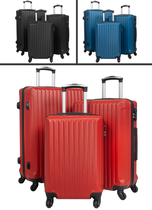 Reisekoffer - Koffer-Set 3-teilig , in Farbe ROT Ansicht 1