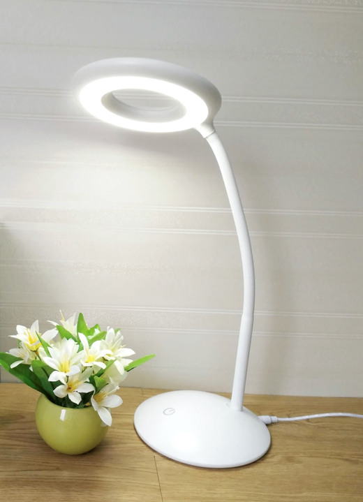 Lesehilfen - LED-Lupenlampe mit 8-facher Vergrösserung, in Farbe WEISS Ansicht 1