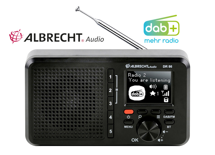 - Albrecht Digital-Radio DR 86 mit grossen Tasten, in Farbe SCHWARZ Ansicht 1