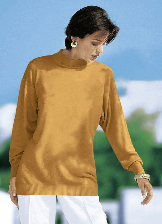 Langarm - Pullover in Feinstrick mit Schurwolle Langarm - Pullover in Feinstrick mit Schurwolle, in Größe 036 bis 050, in Farbe MESSING