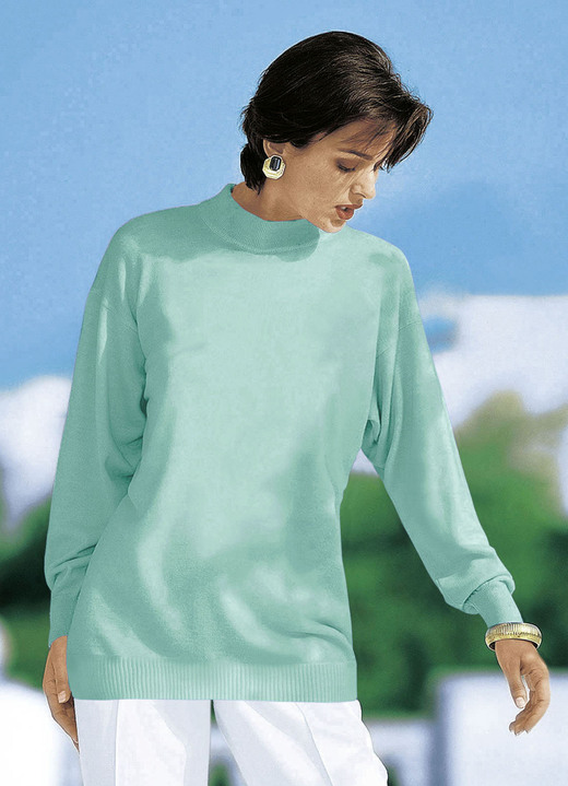 Langarm - Pullover in Feinstrick mit Schurwolle Langarm - Pullover in Feinstrick mit Schurwolle, in Größe 036 bis 050, in Farbe MINT
