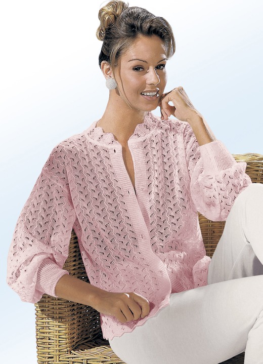 Pyjamas & Shortys - Bettjäckchen, Langarm und durchgeknöpft, in Größe 038 bis 056, in Farbe ROSÉ Ansicht 1