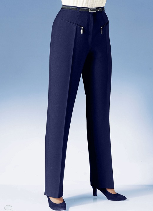 Hosen mit Knopf- und Reissverschluss - Hose mit paspelierten Reißverschluss-Taschen Hosen mit Knopf- und Reissverschluss - Hose mit paspelierten Reißverschluss-Taschen, in Größe 018 bis 088, in Farbe MARINE