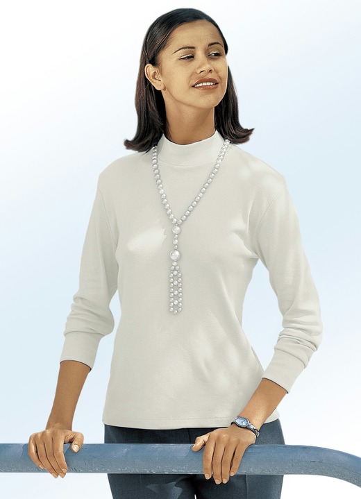 Langarm - Flottes Shirt in 16 Farben Langarm - Flottes Shirt in 16 Farben, in Größe 034 bis 052, in Farbe ECRU