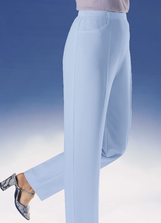 Hosen mit Knopf- und Reissverschluss - Hose mit praktischen Seitentaschen in 6 Farben Hosen mit Knopf- und Reissverschluss - Hose mit praktischen Seitentaschen in 6 Farben, in Größe 019 bis 054, in Farbe BLEU