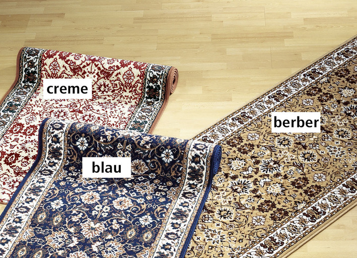 Läufer & Stufenmatten - Gewebte Velours-Läufer mit Jute-Rückseite, in Größe 101 (60 cm breit) bis 106 (100 cm breit), in Farbe CREME Ansicht 1