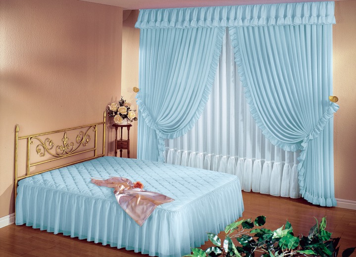 - Raffgardinen-Garnitur, in Größe 412 (H200xB150 cm) bis 489 (H250xB450 cm), in Farbe AQUA