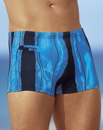 Badehose in Kastenform mit Reissverschlusstasche