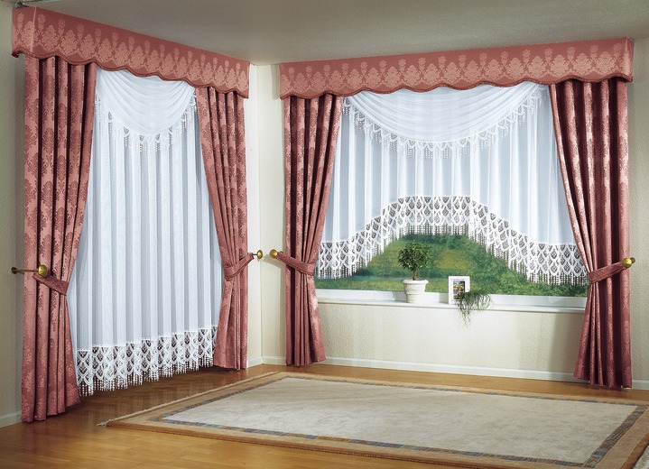 - Store mit Plauener Spitze, in Größe 060 (100x300 cm) bis 298 (240x600 cm), in Farbe WEISS