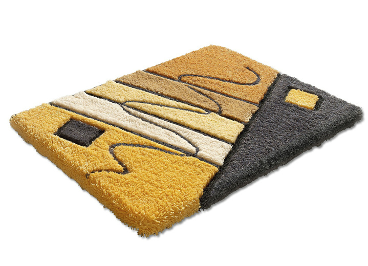 Badgarnituren - «Glenette» Badgarnitur in verschiedenen Farben, in Größe 100 (Vorleger halbrund, 50x 80 cm) bis 112 (WC-Deckelbezug, 47x50 cm, mit Kordel), in Farbe TERRA-GRAU Ansicht 1