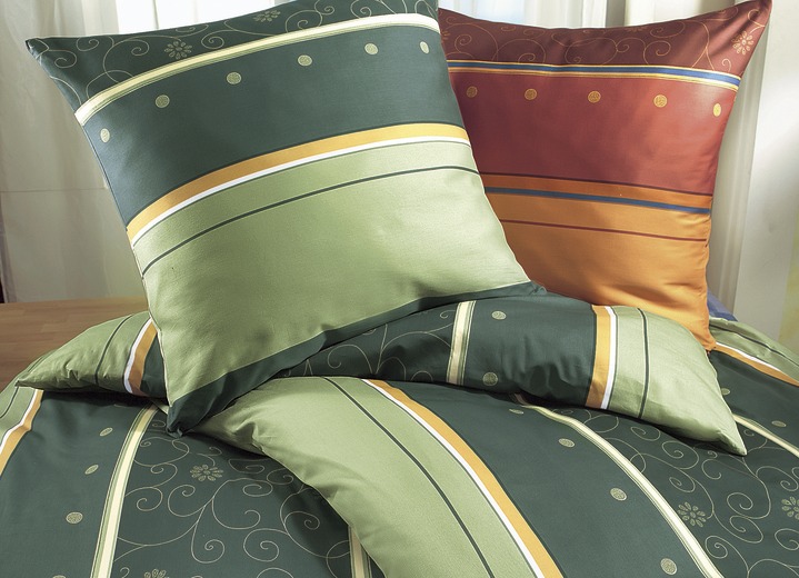 - Bügelleichte Bettwäsche-Garnitur von Biberna, in Größe 012 (80/80 cm + 135/200 cm) bis 412 (2x 80/80 cm und 2x 135/200 cm), in Farbe TERRA