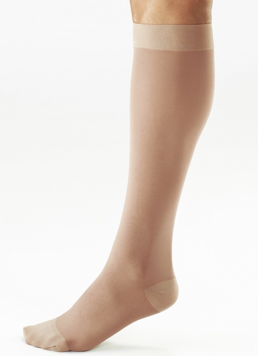 Gesundheitsstrümpfe - Stützkniestrümpfe, Zweierpack, in Größe 1 (Schuhgröße 35–36) bis 6 (Schuhgröße 42–43), in Farbe SCHWARZ