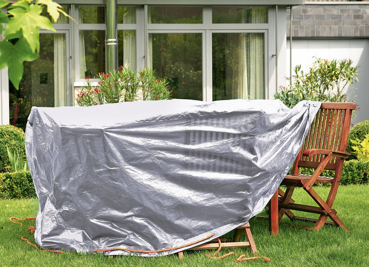 Gartengeräte und Zubehör - Schutzhüllen für Gartenmöbel und Polsterauflagen, in Farbe GRAU, in Ausführung Schutzhülle für 4 Stapelsessel Ansicht 1