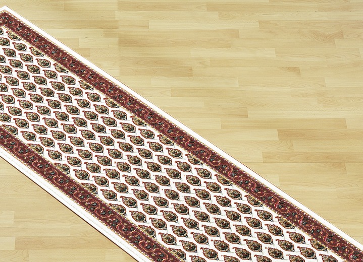 Klassisch - Brücken/Teppiche und Bettumrandungen mit Mir-Muster, in Größe 105 (Brücke,60x110 cm) bis 309 (2 Vorleger, 60x110 cm und 1 Läufer, 60x320 cm), in Farbe CREME Ansicht 1