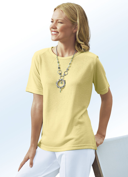 Kurzarm - Shirt in 13 Farben mit kurzen Ärmeln, in Größe 038 bis 054, in Farbe GELB Ansicht 1