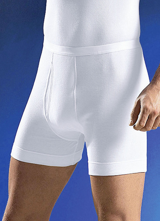 Slips & Unterhosen -  Schiesser Unterhose aus Doppelripp mit Eingriff, weiss, in Größe 005 bis 009, in Farbe WEISS Ansicht 1