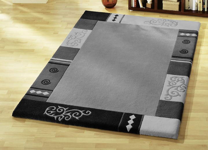 Bettumrandungen - Handgetuftete Brücken, Teppiche und Bettumrandungen , in Größe 103 (Brücke, 60x90 cm) bis 325 (Bettumrandung), in Farbe GRAU Ansicht 1