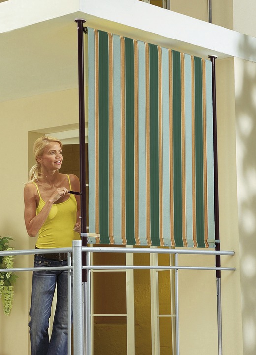 Sicht- & Sonnenschutz - Balkon-Seitensichtschutz, in Größe 120 (Breite 120 cm) bis 150 (Breite 150 cm), in Farbe GRÜN-GELB Ansicht 1