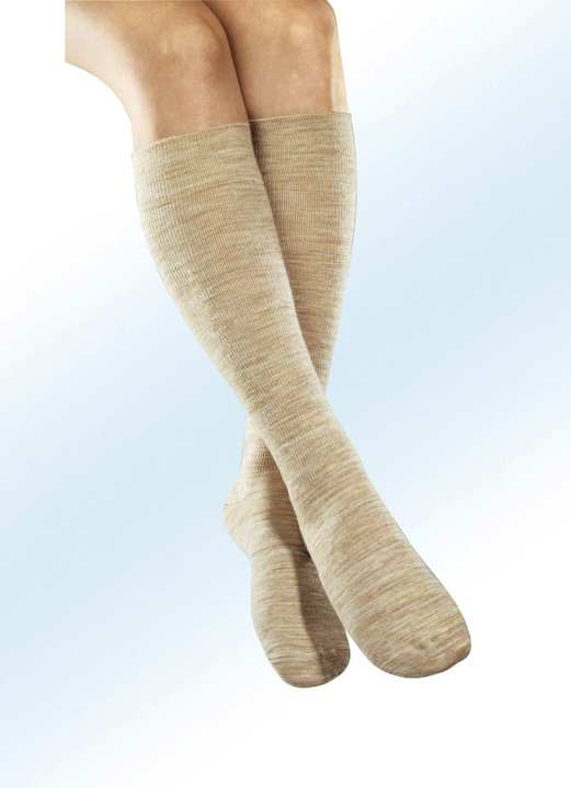 Gesundheitsstrümpfe - Stützkniestrümpfe, 3er Pack, in Größe 001 bis 004, in Farbe BEIGE Ansicht 1