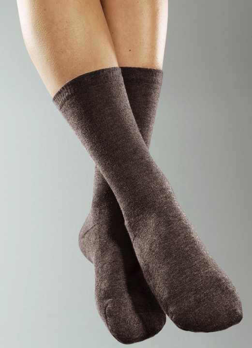 Strümpfe & Strumpfhosen - 6 Paar Wohlfühl-Socken, in Größe 1 (35-38) bis 4 (47-49), in Farbe DUNKELBRAUN, in Ausführung Damen Ansicht 1