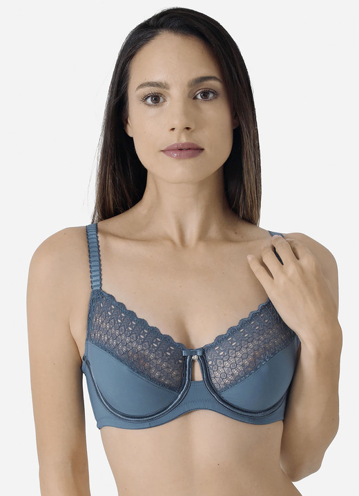 BH mit Formbügel - Sassa Zweierpack Bügel-BH, in Größe 075 bis 100, in Cup E, in Farbe 1X INDIGO, 1X WEISS Ansicht 1