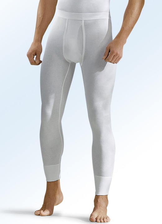 Slips & Unterhosen - Hermko Dreierpack Unterhosen aus Feinripp mit Eingriff, weiß, in Größe 005 bis 013, in Farbe WEISS Ansicht 1