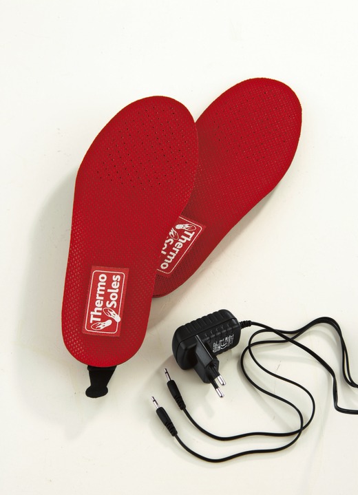 Schuheinlagen - Beheizbare Thermosohlen, verschiedene Ausführungen, in Größe L bis XXL, in Farbe ROT, in Ausführung Ohne Fernbedienung Ansicht 1