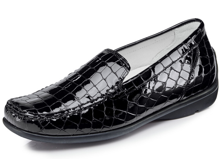Slipper & Schnürschuhe - Waldläufer, stilvolle Damen-Slipper, Weite H, mit herausnehmbarem Fussbett, in Größe 4 1/2 bis 9, in Farbe SCHWARZ Ansicht 1