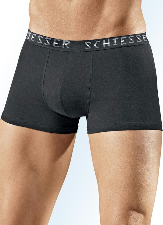 Pants & Boxershorts - Schiesser Dreierpack Pants mit Elastikbund, in Größe 004 bis 009, in Farbe 3X SCHWARZ Ansicht 1