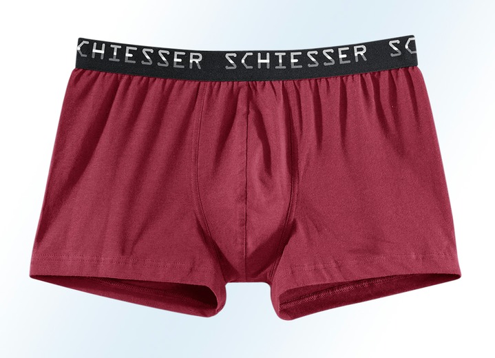 Pants & Boxershorts - Schiesser Dreierpack Pants mit Elastikbund, in Größe 004 bis 009, in Farbe 1X SCHWARZ, 1X MARINE, 1X ROT Ansicht 1