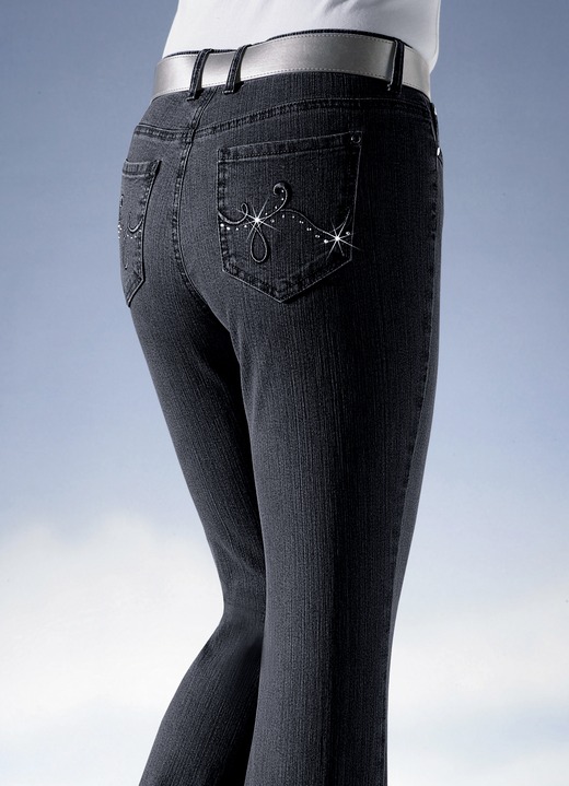 Jeans - Jeans verziert mit funkelnden Strasssteinen Jeans - Jeans verziert mit funkelnden Strasssteinen, in Größe 018 bis 088, in Farbe SCHWARZ