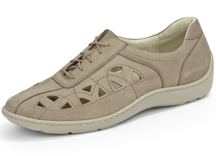 Slipper & Schnürschuhe - Waldläufer Schnürschuh mit luftiger Perforation , in Größe 4 bis 8 1/2, in Farbe SANDBEIGE Ansicht 1