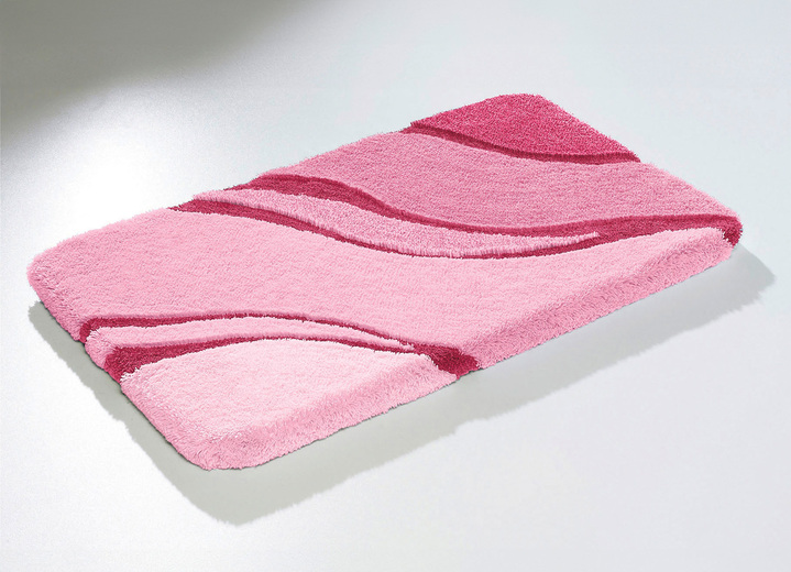 Kleine Wolke - «Kleine Wolke» Badgarnitur in verschiedenen Farben, in Größe 100 (Vorleger halbrund, 50/ 80 cm bis 112 (WC-Deckelbezug mit Kordel, 47/ 50 cm)), in Farbe ROSA Ansicht 1
