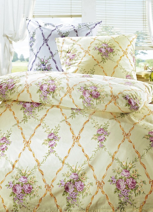 Bettwäschegarnituren - Bettwäsche-Garnitur in kuschelweicher Qualität, in Größe 112 (80/80 cm + 135/200 cm) bis 412 (4-teiliges Sparset), in Farbe GELB Ansicht 1