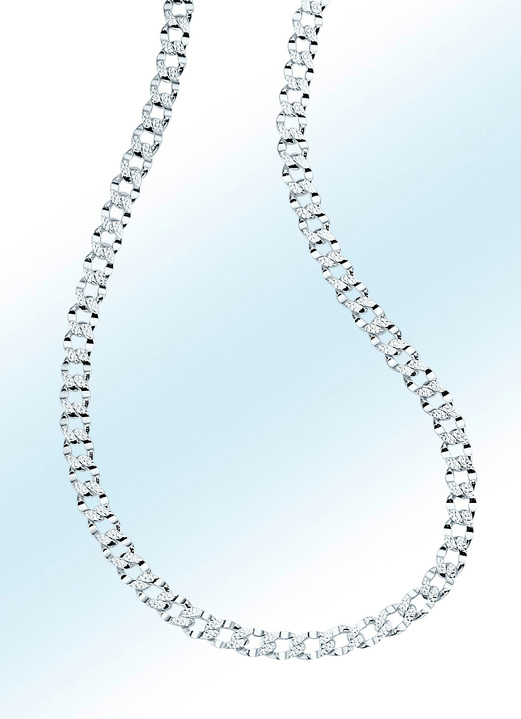 - Massive Panzerketten-Garnitur mit Brillantstruktur, in Farbe , in Ausführung Armband, 19 cm