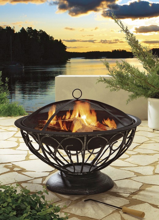 - Feuerstelle im nostalgischen Design, in Farbe SCHWARZ