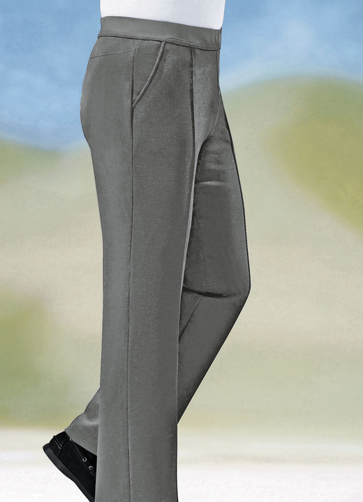 Hosen - «Klaus Modelle»-Schlupfhose mit breitem Dehnbund in 6 Farben Hosen - «Klaus Modelle»-Schlupfhose mit breitem Dehnbund in 6 Farben, in Größe 024 bis 062, in Farbe TAUPE
