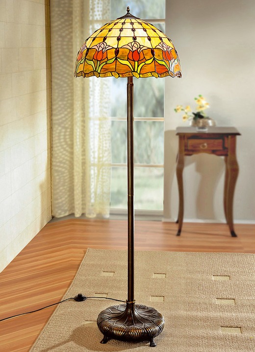 Klassische Möbel - Tiffany-Stehlampe, 2-flammig, in Farbe BUNT
