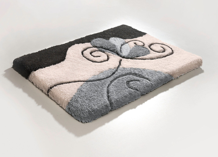 Badgarnituren - Badgarnitur in Table Tuft Qualität, in Größe 100 (Vorleger halbrund, 50/ 80 cm) bis 112 (WC-Deckelbezug, 47/ 50 cm), in Farbe SILBER Ansicht 1