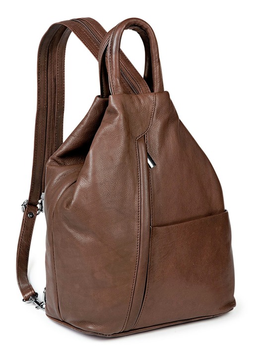 Taschen - Rucksack aus Kalbleder , in Farbe MARONE Ansicht 1