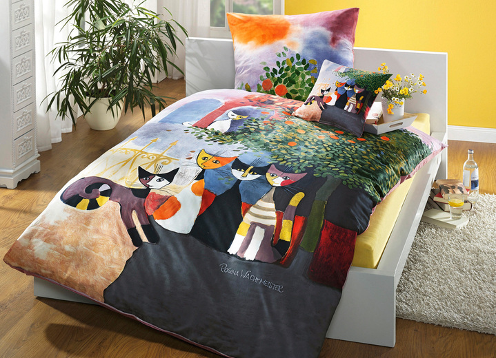 Bettwäschegarnituren - Bettwäsche-Garnitur aus Mako-Satin, in Größe 112 (80/80 cm + 135/200 cm) bis 115 (80/80 cm + 155/220 cm), in Farbe BUNT