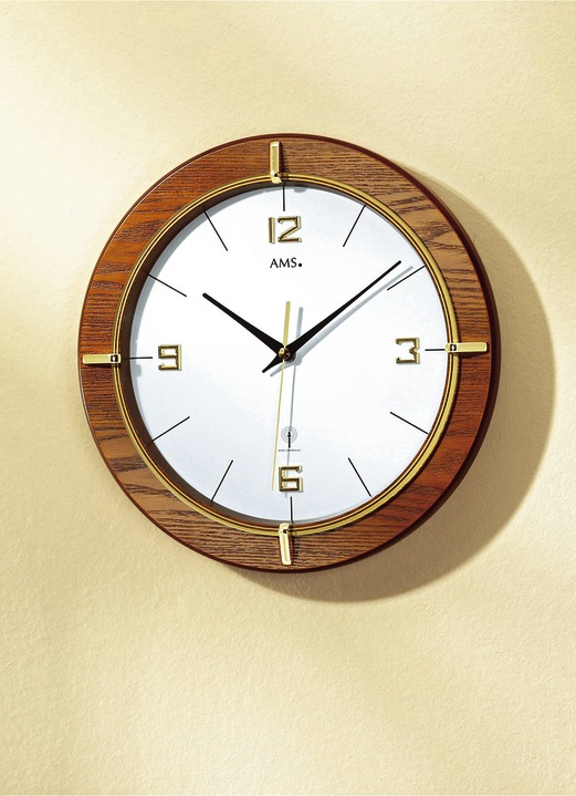 Uhren - «AMS» Wanduhr mit Funkuhrwerk, in Farbe , in Ausführung Wanduhr rund