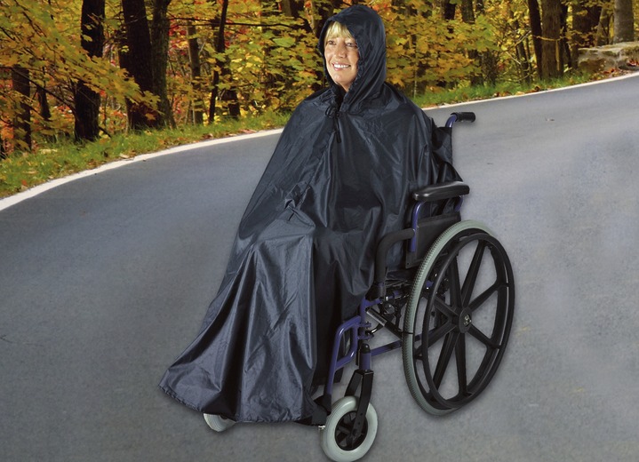 Bekleidung & Strümpfe - Rollstuhl-Regencape, in Farbe SCHWARZ/BLAU