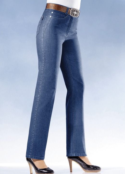 Hosen - Bauchweg-Jeans in 8 Farben, in Größe 018 bis 054, in Farbe JEANSBLAU Ansicht 1